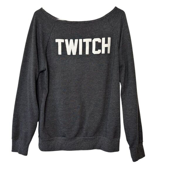 Twitch Off The Shoulder Sweatshirt | Women's Size L | Live Streaming Gamer Shirt - Picture 1 of 10